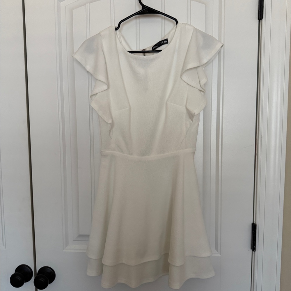 White Ruffle Dress Feminine & Elegant Style